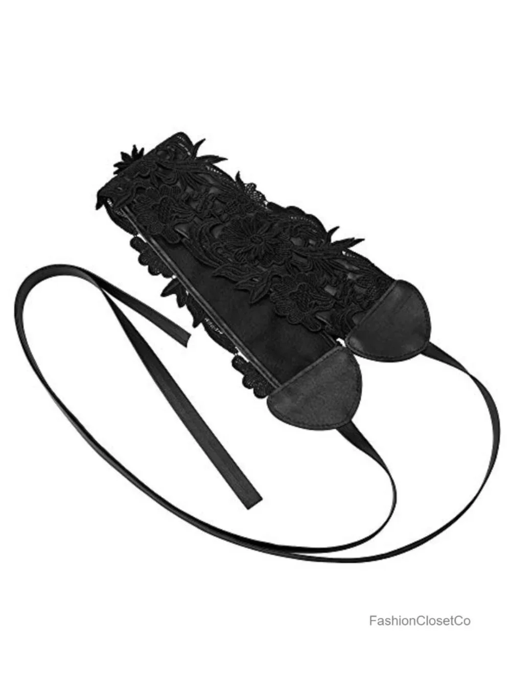 Lace Waist Belt with Faux Leather Bowknot Tie Wrap - Wide Corset Cinch Belt for